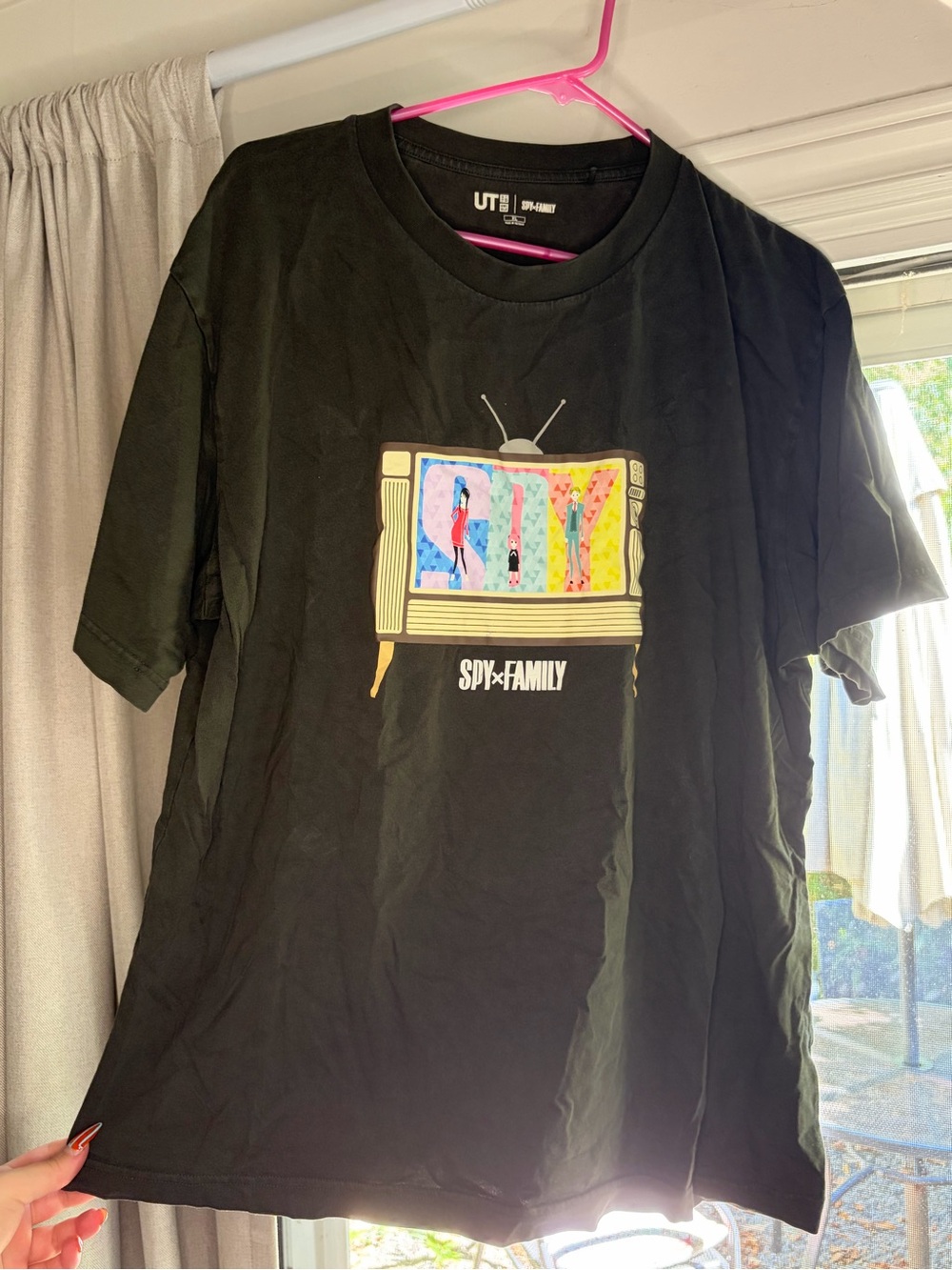 Uniqlo Black SPY×FAMILY Kids Graphic TV Tee with Multicolor Print